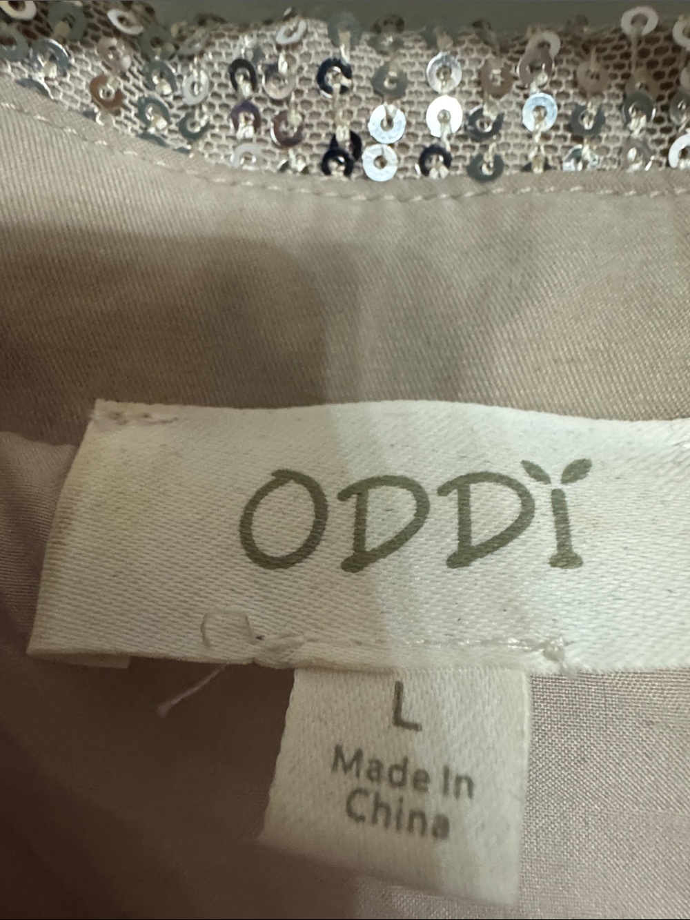 ODDY Taupe Sequin Jean Jacket - Picture 2 of 6